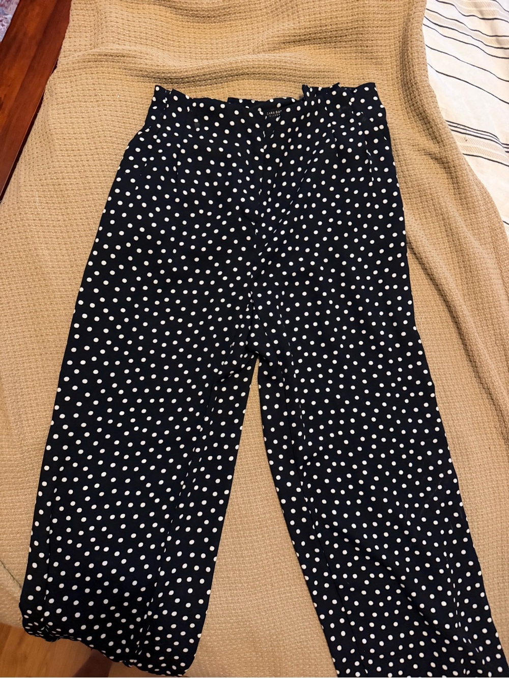 Zara Black & White Polka Dot Casual Pants